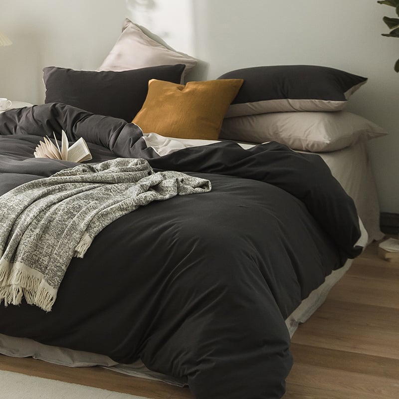 Калъф за завивка в японски стил от памук, плетен памук, реактивно боядисан памук, минималистично спално бельо