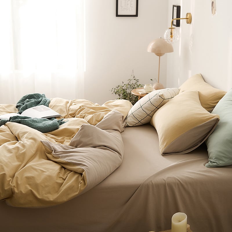 Калъф за завивка в японски стил от памук, плетен памук, реактивно боядисан памук, минималистично спално бельо