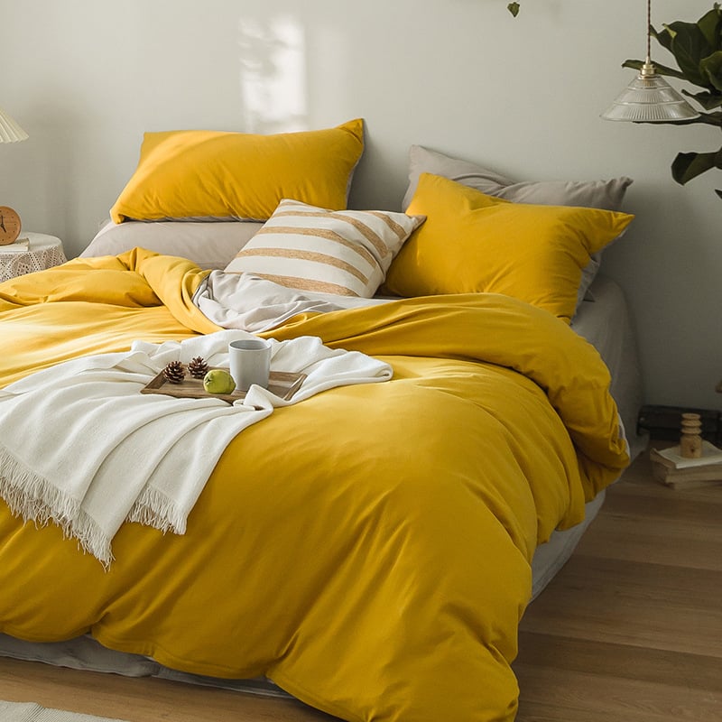 Калъф за завивка в японски стил от памук, плетен памук, реактивно боядисан памук, минималистично спално бельо