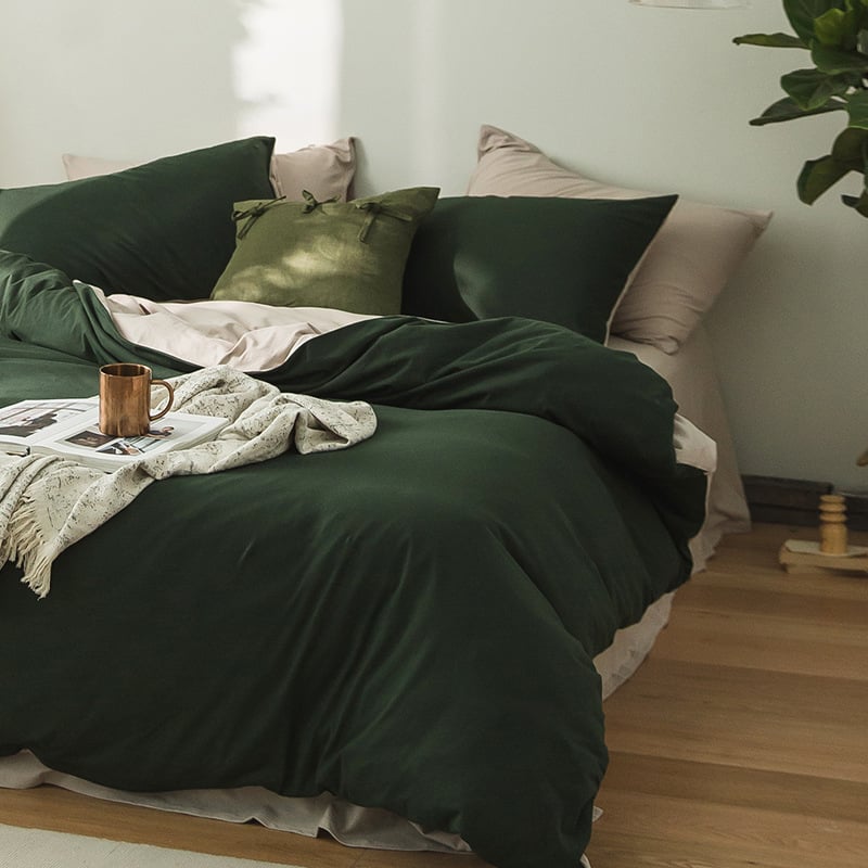 Калъф за завивка в японски стил от памук, плетен памук, реактивно боядисан памук, минималистично спално бельо