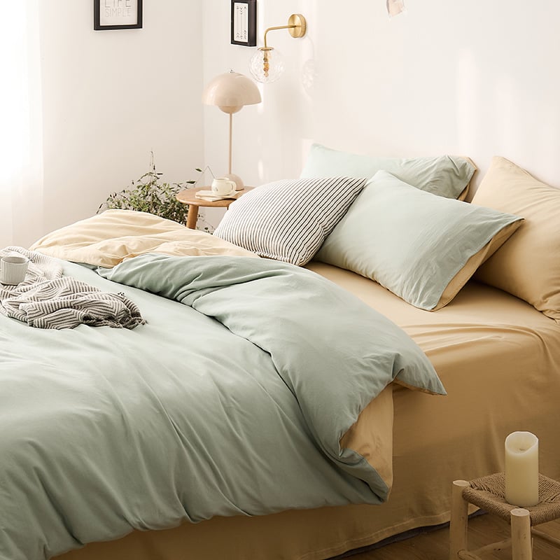 Калъф за завивка в японски стил от памук, плетен памук, реактивно боядисан памук, минималистично спално бельо