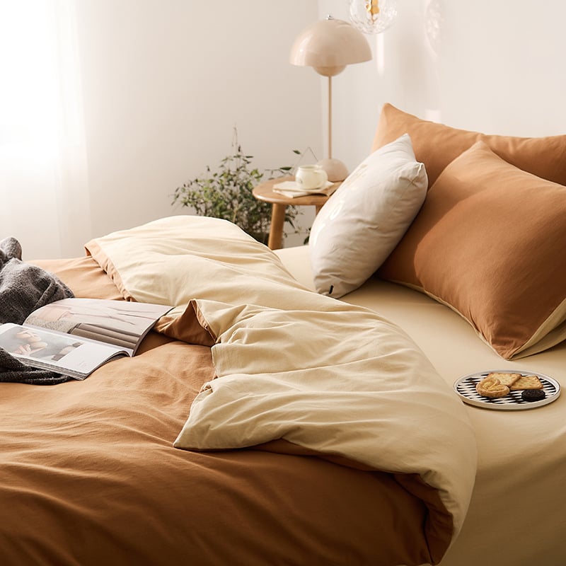 Калъф за завивка в японски стил от памук, плетен памук, реактивно боядисан памук, минималистично спално бельо