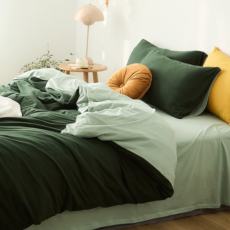 Калъф за завивка в японски стил от памук, плетен памук, реактивно боядисан памук, минималистично спално бельо