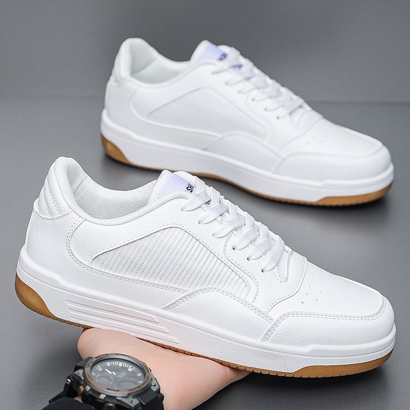 Pánske tenisky: okrúhla špička, vrchný diel z umelej kože, nízky strih, šnúrky, gumová podrážka