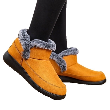 Дамски снежни ботуши в корейски стил – водоустойчиви, антихлъзгащи, топли, горна част от изкуствен PU, подметка от гума