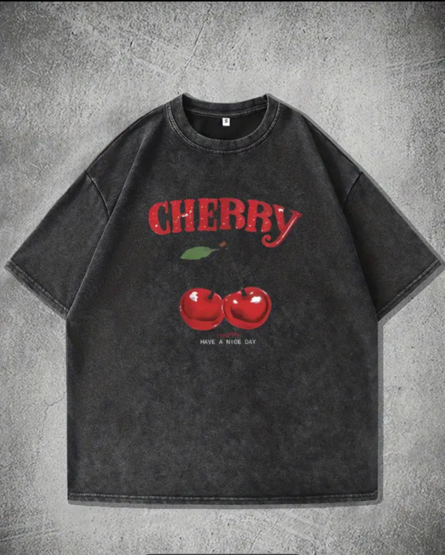 Ženski T-shirt s američkim retro stilom, labav kroj, kratki rukavi, 95% pamuk, 3D uzorak