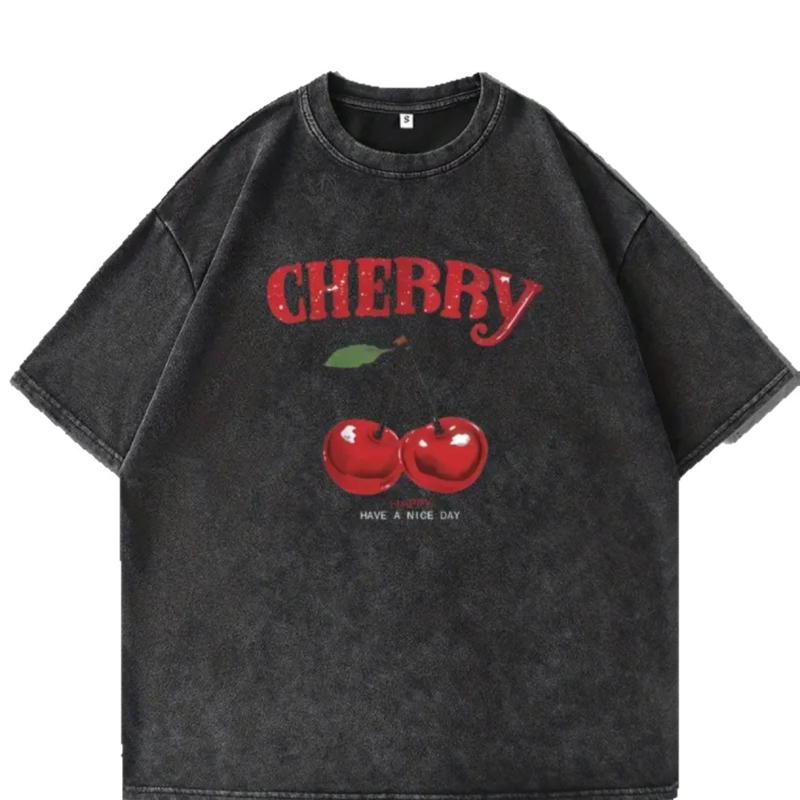 Ženski T-shirt s američkim retro stilom, labav kroj, kratki rukavi, 95% pamuk, 3D uzorak