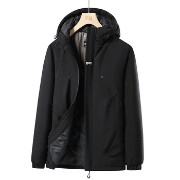 Jakna s grafenskim grijanjem, zimska, debela, otporna na vjetar i vodu, kapuljača sa zatvaračem