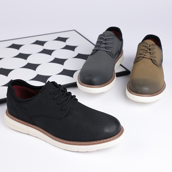 Pánske kožené topánky – business casual Slip-On (vrchný PU materiál, kožená špička, nízky profil, priedušné, gumová podrážka)