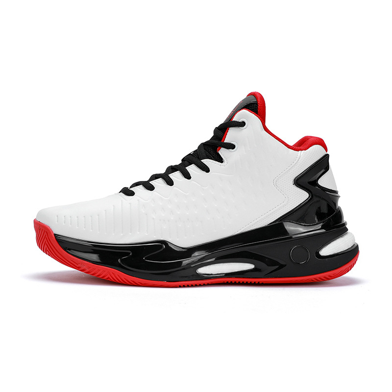 Basketballová obuv s dýchajúcou sieťovanou hornou, gumová podrážka, protišmykové, odpruženie, stredne vysoká