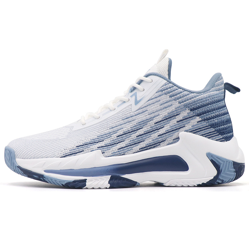 Баскетболни обувки с дишаща мрежеста горна част, резинова подметка, антихлъзгаща подметка, амортизираща технология, средно високи