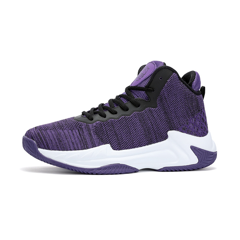 Баскетболни обувки с дишаща мрежеста горна част, резинова подметка, антихлъзгаща подметка, амортизираща технология, средно високи