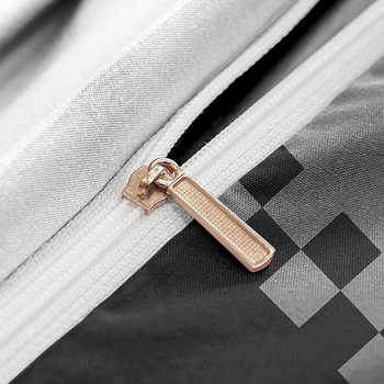 Комплект калъф за завивка за двойки, модерен минималистичен стил, цифров печат, химически влакна, три части, тегло 90 г/м²