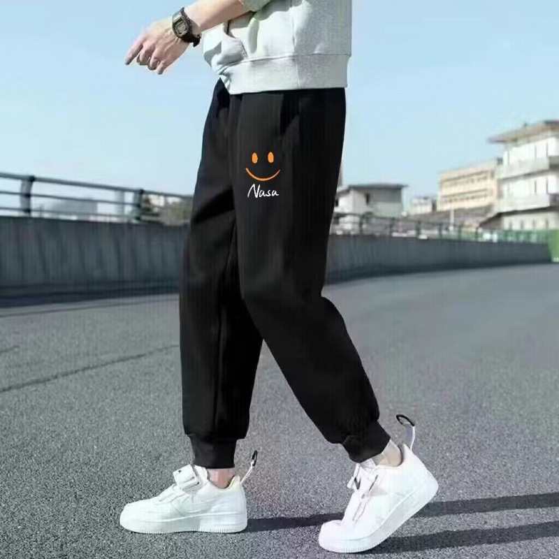 Pánske voľnočasové tepláky, minimalistický strih, jeseň 2024, polyester, mikroelasticita, bežná hrúbka