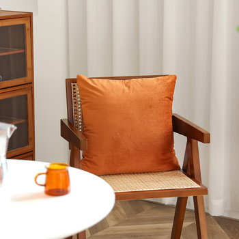Калъф за възглавница (без вътрешност) - квадратен Dutch Velvet, едноцветен, лек луксозен стил, за хол
