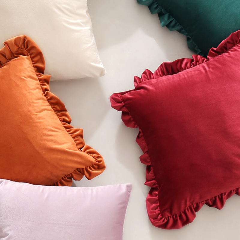 Калъф за възглавница (без вътрешност) - квадратен Dutch Velvet, едноцветен, лек луксозен стил, за хол