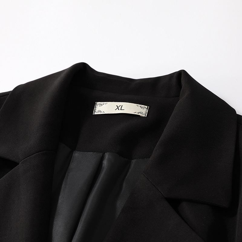 Женско палто в корейски стил, средна дължина, двойно закопчаване, полиестерна материя