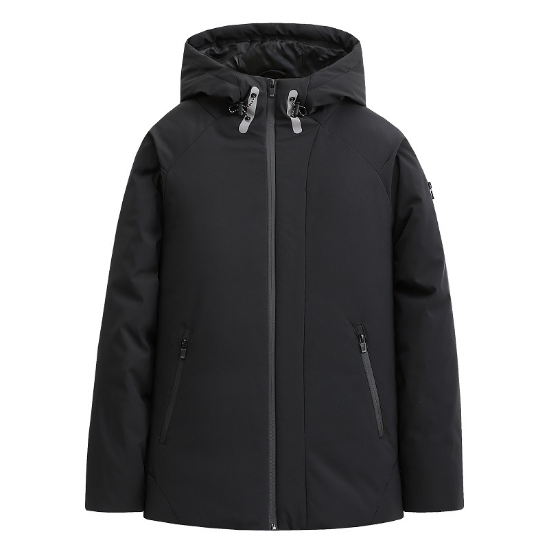 Pánska zimná bunda s kapucňou, výplň kačacím páperom, nepremokavá a vetruodolná