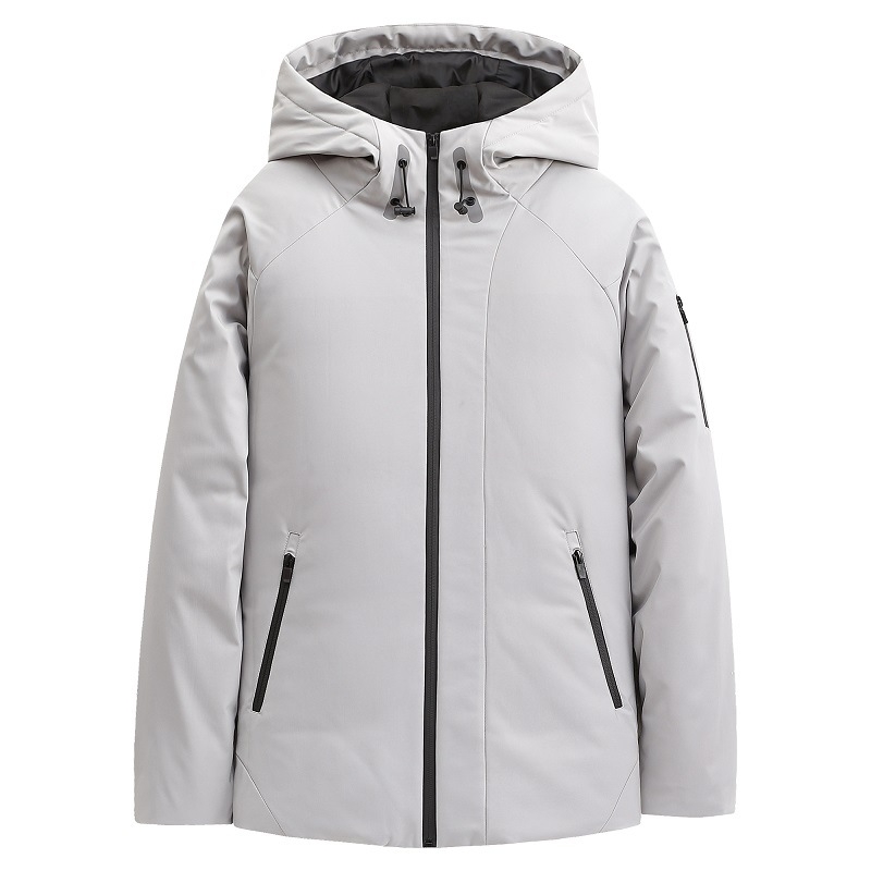 Pánska zimná bunda s kapucňou, výplň kačacím páperom, nepremokavá a vetruodolná