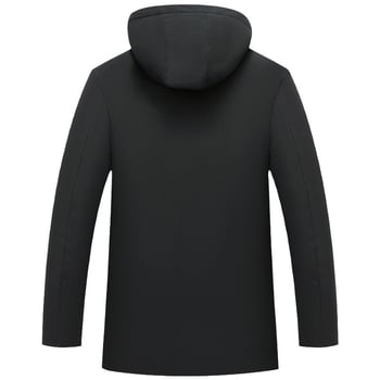 Férfi téli kardigán-stílusú pamut töltött kabát, karcsú fazon, elől cipzár, poliészter töltet, fleece bélés