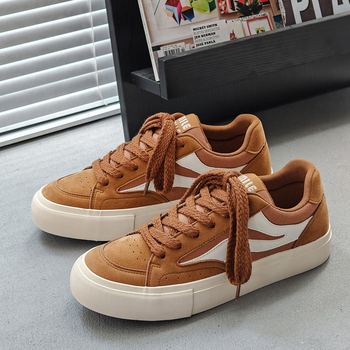 Skate topánky s okrúhym nosom, vrchný materiál z umelého PU, gumová podrážka, EVA vložka