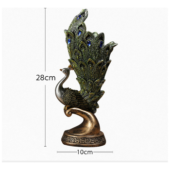 Svietnik s motívom páva, európsky antický štýl, zo živice, dekor do obývačky a na stôl v kancelárii