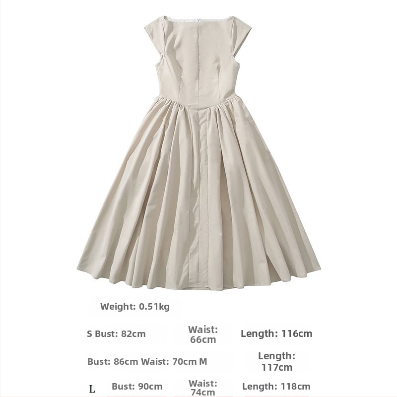 Rochie fără mâneci, plisată, midi, în croială A-line, fără spate