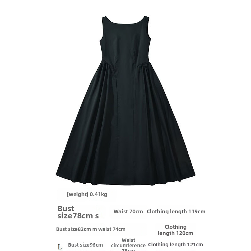 Rochie fără mâneci, plisată, midi, în croială A-line, fără spate