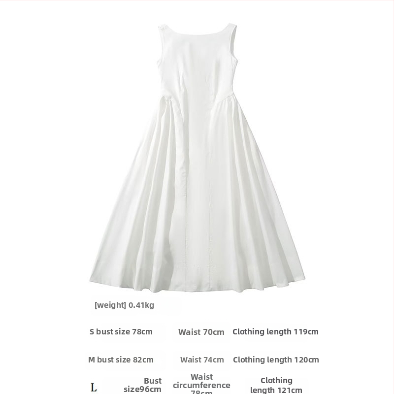 Rochie fără mâneci, plisată, midi, în croială A-line, fără spate