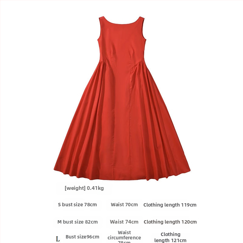 Rochie fără mâneci, plisată, midi, în croială A-line, fără spate