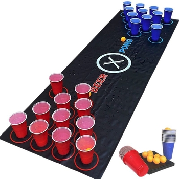RF covoraș de joc din PVC+PP pentru beer pong și tenis de masă — distracție în interior, 14+