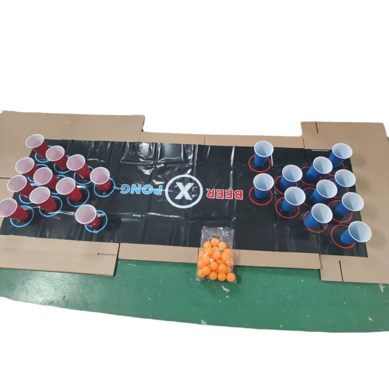 RF covoraș de joc din PVC+PP pentru beer pong și tenis de masă — distracție în interior, 14+
