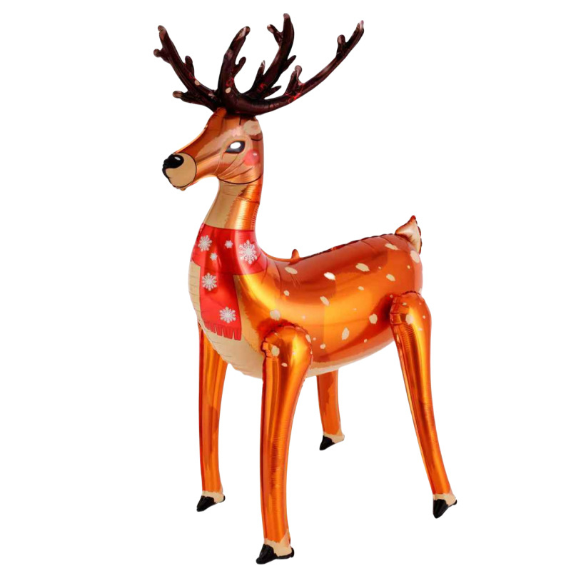 Μπαλόνι φιλμ αλουμινίου σε σχήμα elk, διακοσμητικό, 4D όρθιος σχεδιασμός, δυνατότητα εκτύπωσης λογότυπου, ιδανικό δώρο