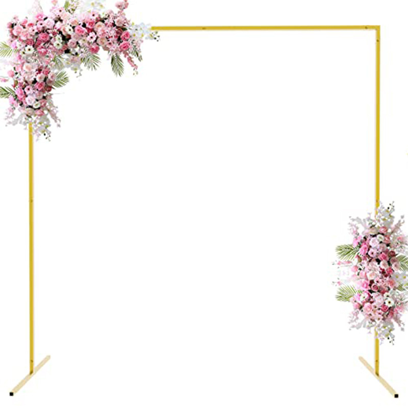 Železný štvorcový svadobný oblúk ako pozadie rekvizita na scénu, značka Two-tone Pansy, balená v taškách, určená pre svadobnú výzdobu.