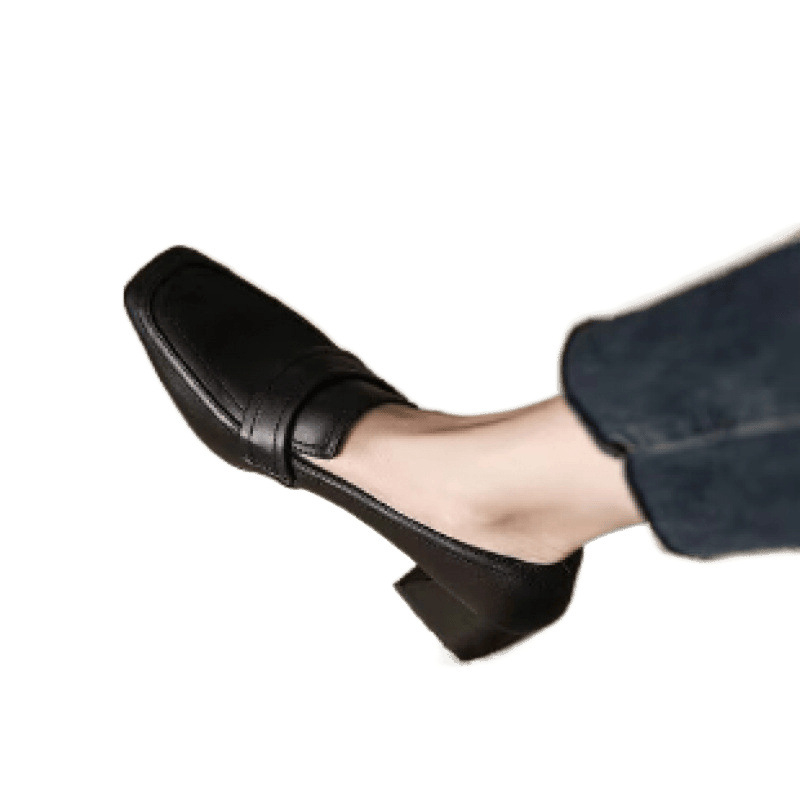 Ženske cipele s četvrtastim vrhom, debeli pet (>8 cm), EVA gornji dio i EVA đon, niski vrh, uzorak lubanje, bez podstavke