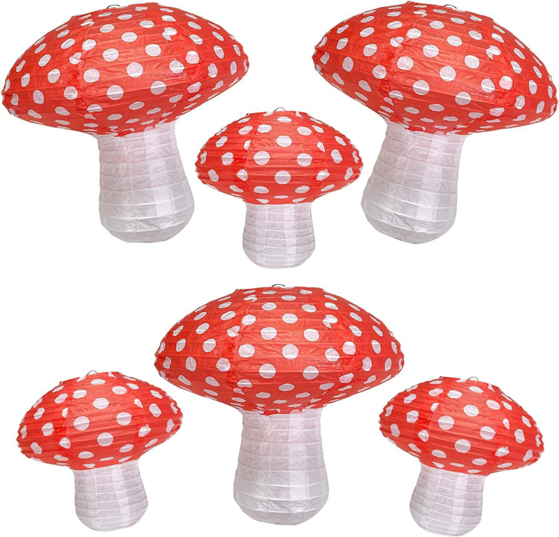 Papirnate lampion u gljivi oblik – papirnati lampion s oblikom gljive, dekoracija vrta i travnjaka, rekvizit za zabavu, vrtić dekoracija