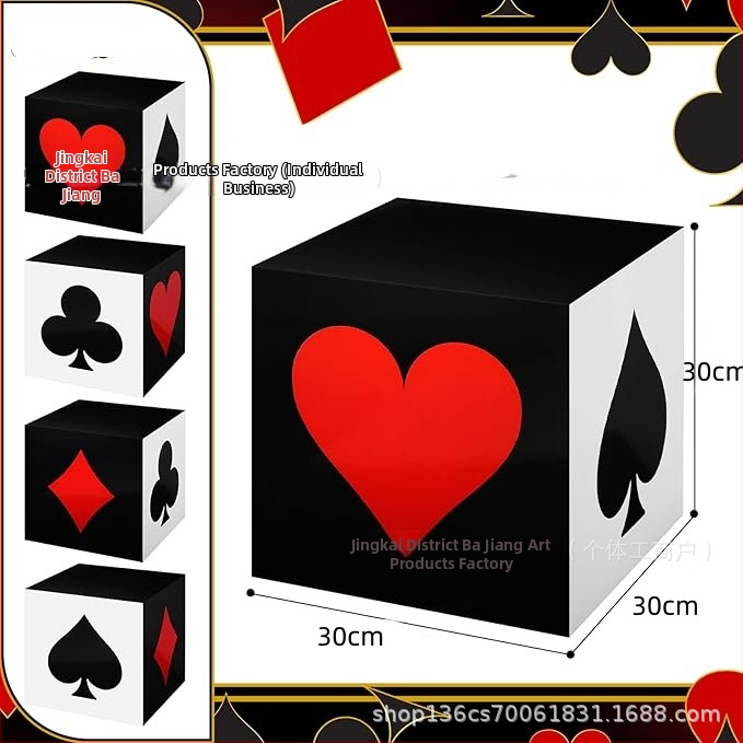 Kazino kartes ballīšu dāvanu kārbas, Materiāls: kartons, Iepakojums: ārējais iepakojums, Īpašais iepakojums: dāvanu iepakojums, Zīmols: Cits