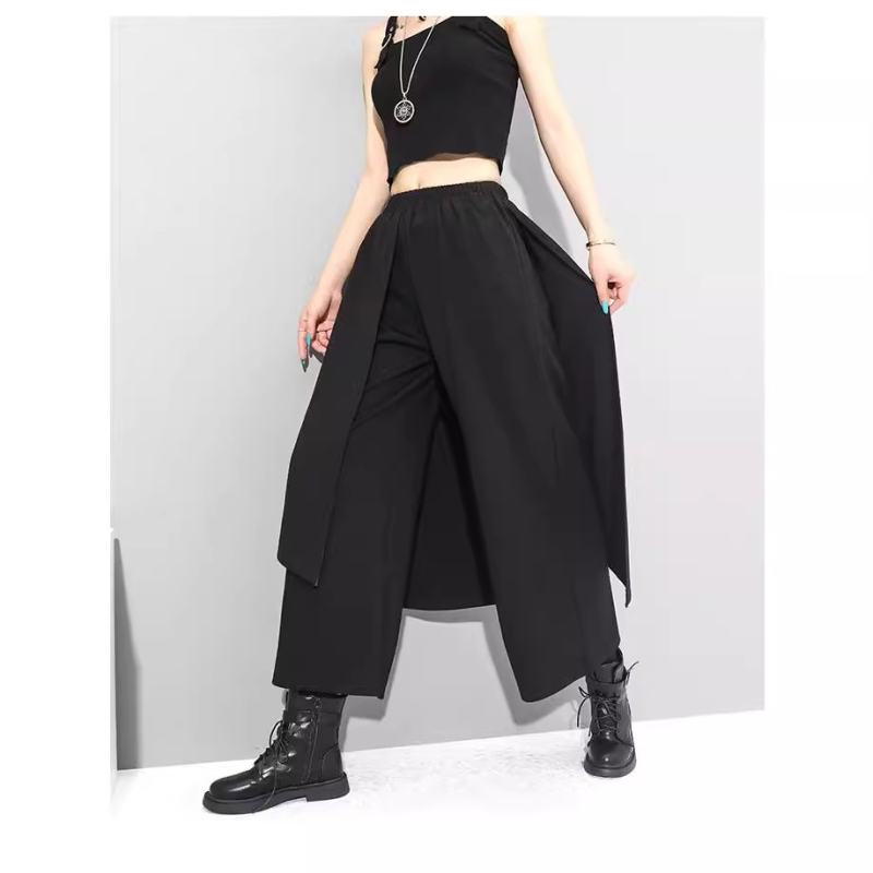 Дамски широки панталони от Spandex, свободен силует, талия средна, дължина до глезена, 30–50% съдържание на основния материал