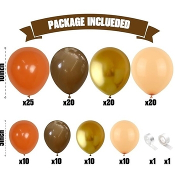 Σετ αψίδας μπαλονιών — 127 τεμάχια λατέξ στρογγυλά διακοσμητικά μπαλόνια με εκτυπωμένο λογότυπο για φόντο γενεθλίων και γάμου