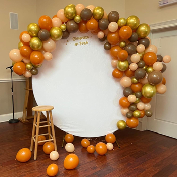 Σετ αψίδας μπαλονιών — 127 τεμάχια λατέξ στρογγυλά διακοσμητικά μπαλόνια με εκτυπωμένο λογότυπο για φόντο γενεθλίων και γάμου