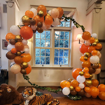 Σετ αψίδας μπαλονιών — 127 τεμάχια λατέξ στρογγυλά διακοσμητικά μπαλόνια με εκτυπωμένο λογότυπο για φόντο γενεθλίων και γάμου