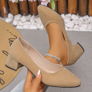 Лофери с кръгъл нос, PU горна част, райета, ток 6–8 см, каучукова подметка