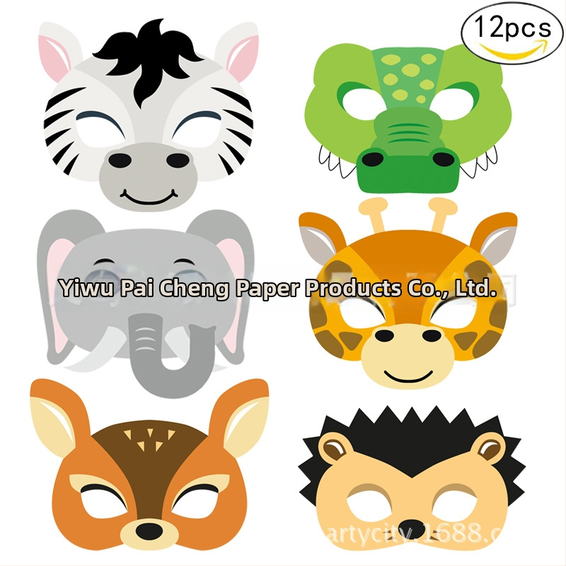 Dzīvnieku maskas bērnu dzimšanas dienas svinībām — papīra maskas DIY, mīļš stils