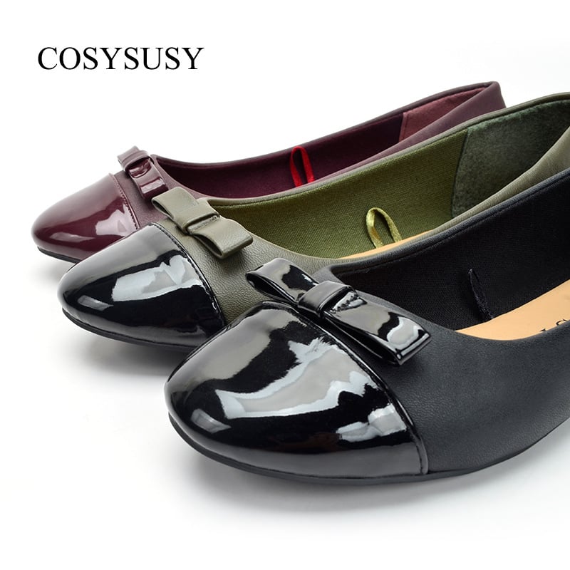 Masni díszítésű balerina cipő, PU felső rész, TPR talp, slip-on, alacsony nyílás