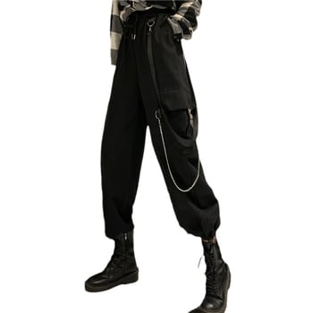 Ženske hlače visokog struka, ravne krojenje, poliester-elastan mješavina (≥95% poliester), street-hipster/workwear stil