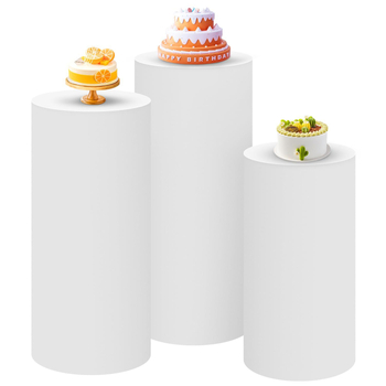 Okrúhly displej na svadobné dezerty – set polyesterovým materiálom, tlačová technika, poloautomatická a polo mechanická výroba