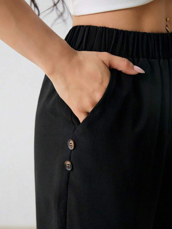 Γυναικείοι παντελόνες με ίσια γραμμή και κομμένο μήκος, ανάμειξη πολυεστέρα-σπαντέξ-βαμβάκι, μεσαία μέση, μικροελαστικότητα, καλοκαίρι 2025