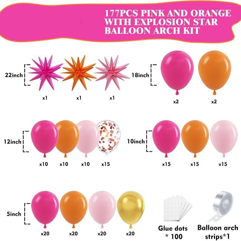 Σετ αψίδας γιρλαντών μπαλόνια λατέξ σε στρογγυλό σχήμα — χωρίς λογότυπο, χωρίς άδεια IP