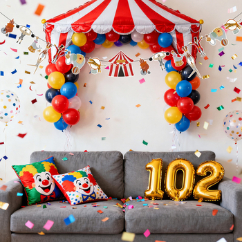 Papirový banner s témou cirkusu – digitálna tlač, papierová plocha, bez vlajkového stožára, 0427