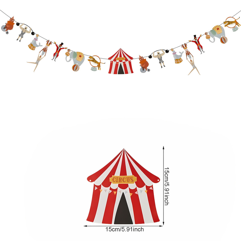 Papirový banner s témou cirkusu – digitálna tlač, papierová plocha, bez vlajkového stožára, 0427